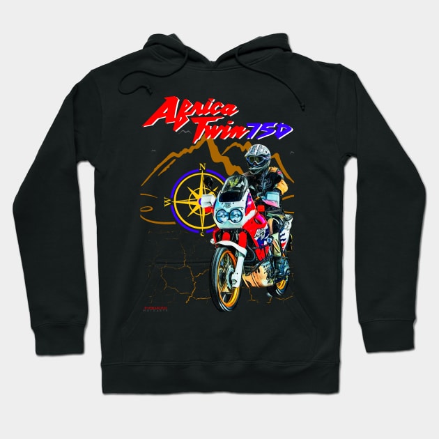 Africa Twin XRV 750 Hoodie by EvolutionMotoarte